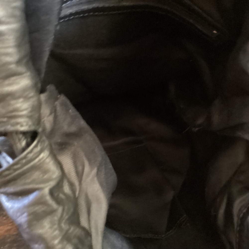 ASOS Black Leather Delicate Drawstring Slouch Backpack - Picture 9 of 10